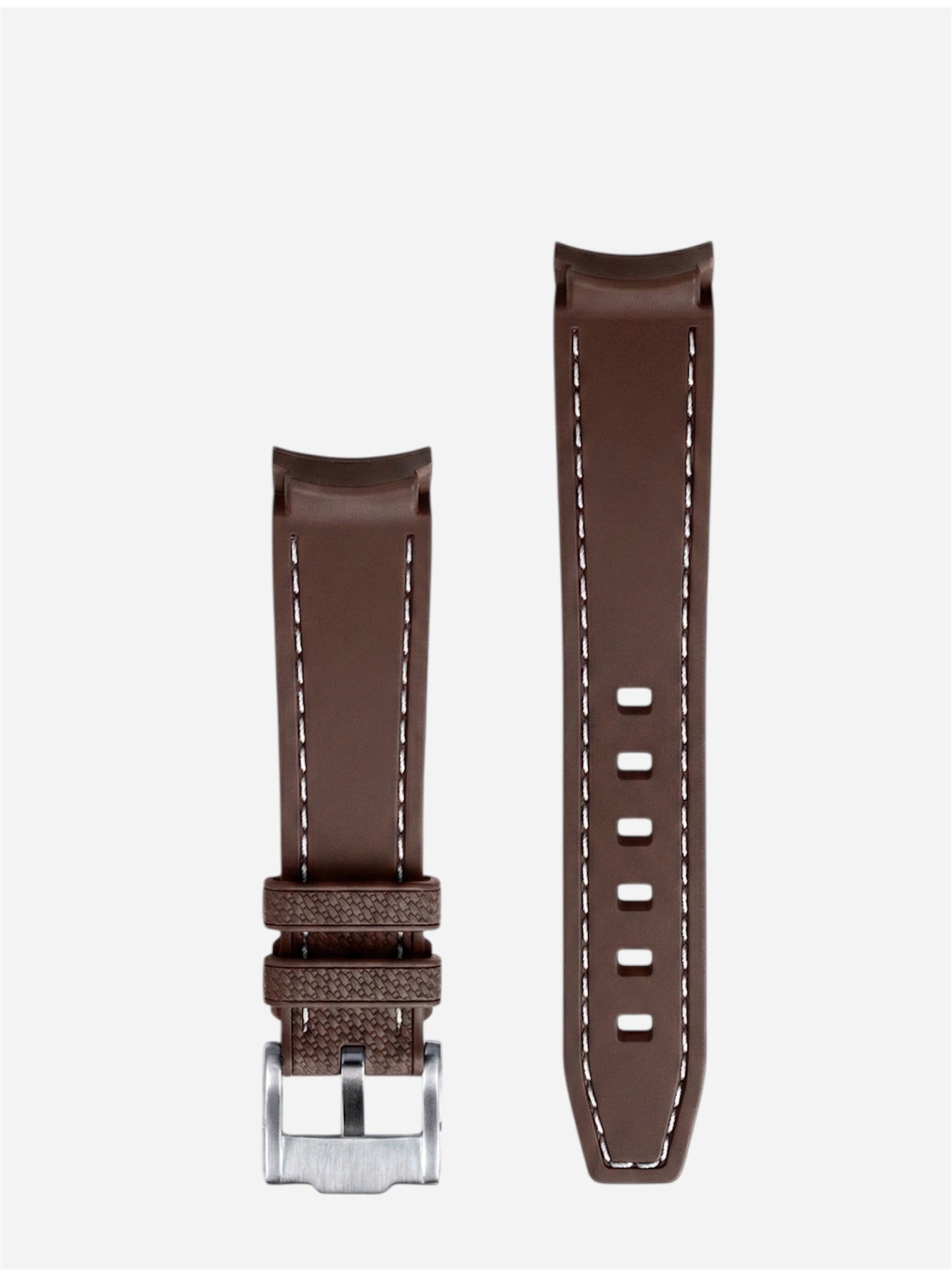 Brown-White-Stitch-Rubber-Strap-20mm-Curve-back