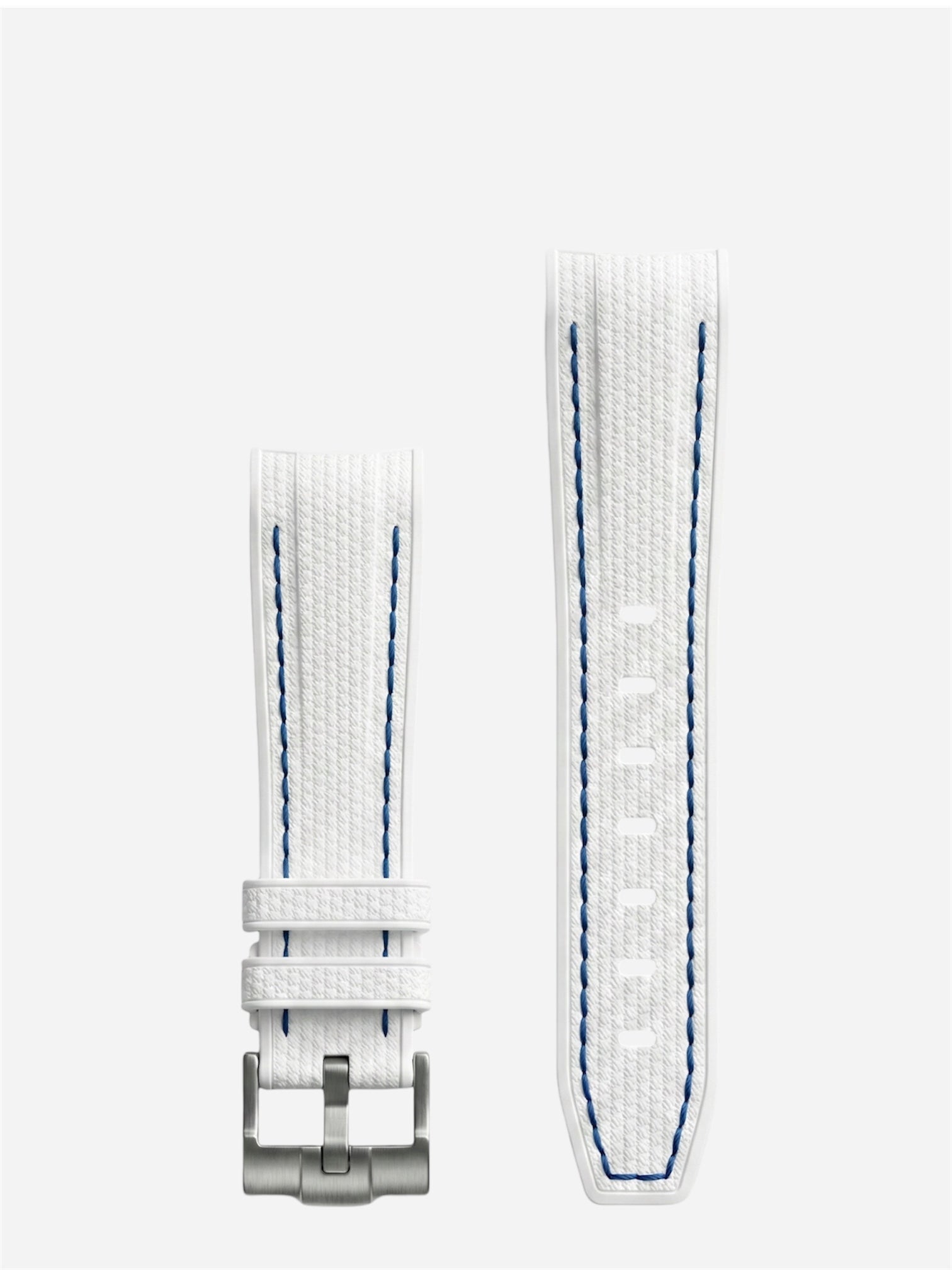 White-Blue-Stitch-Rubber-Strap-20mm-Curved-End