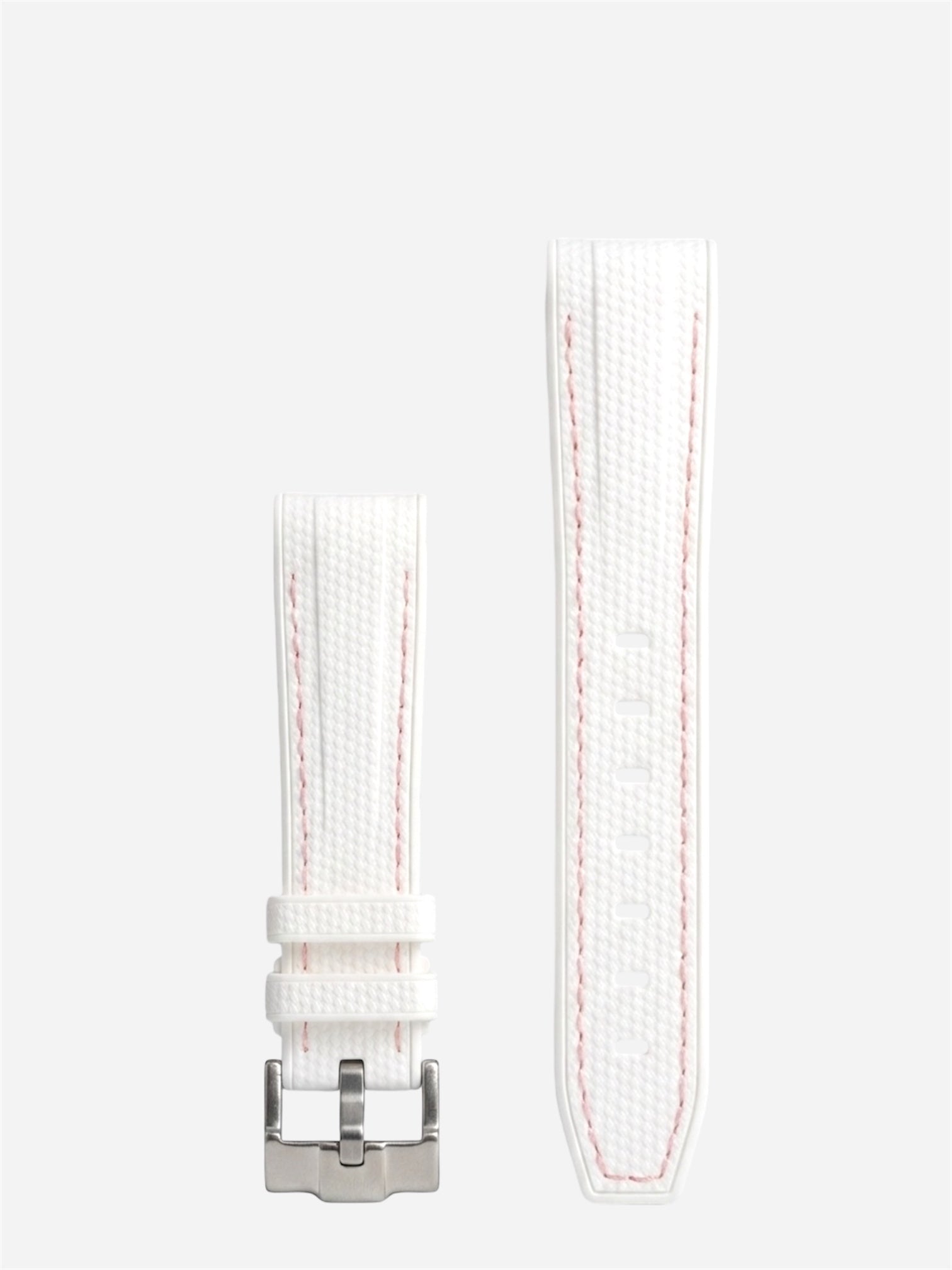 White-Pink-Stitch-Rubber-Strap-20mm-Curved-End
