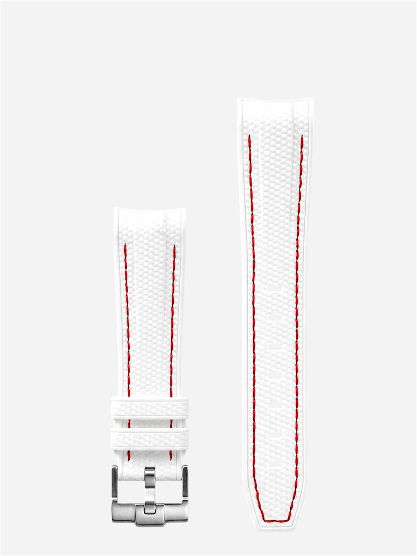 White-Red-Stitch-Rubber-Strap-20mm-Curved-End