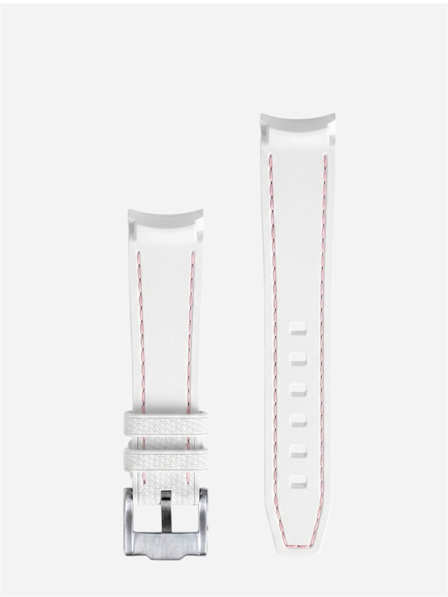 White-pink-Stitch-Rubber-Strap-20mm-Curve-back
